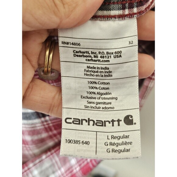 Carhartt Shirt Men's Large Relaxed Fit Short Sleeve Pocket Grandpacore Preppy - Picture 7 of 12
